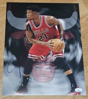 Jimmy Butler Chicago Bulls Signed Autographed 11x14 Photo JSA - Image 1 of 2