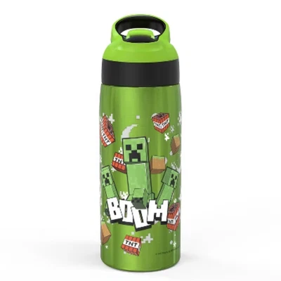 Botella de agua de doble pared de acero inoxidable Zak Designs Minecraft 19 oz Foto 1 de 4