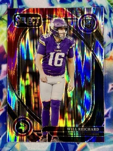 2024 Select Will Reichard Club Level Red Black Shock Prizm Rookie RC Vikings - Picture 1 of 2