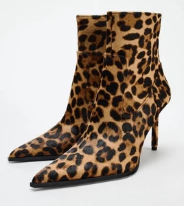 Botines Zara Estampado Animal Stiletto Leopardo Talla UK6 Nuevos PVP £89.95 - Imagen 1 de 13