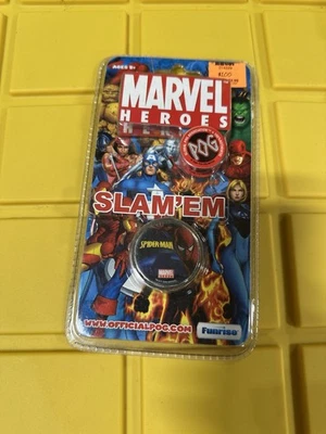 MARVEL HEROES SPIDER-MAN POG SLAMMER IN PACKAGE BY POG/FUNRISE 2006 POG H82 - Image 1 of 2