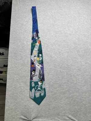 VTG Celebrations By Hallmark Mens Necktie Tie Skeleton Halloween - Image 1 of 4