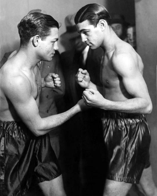 Póster fotográfico de boxeo brillante 8x10 campeón de boxeo Tony Canzoneri vs AL CANTANTE Foto 1 de 1