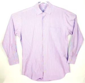 Peter Millar Seaside Collection Medium Blue Red Stripe Long Sleeve Men's Shirt - Picture 1 of 3