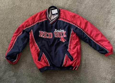 GENUINE MLB BOSTON RED SOX Adult PULLOVER WINDBREAKER (LINED) SIZE-MEDIUM Cover