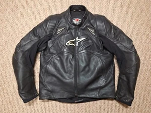 Chaqueta de Cuero Alpinestars Motocicleta Motociclista Motocicleta Cremallera Talla 44 EE. UU. - Imagen 1 de 22