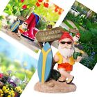 Resin Funny Gnome Figurines with Surfboard Welcome Sign It's 5 O'Clock Somewher