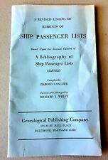 Vintage Ship Passenger Lists Bibliography 1538 - 1825 Genealogical Publish Co