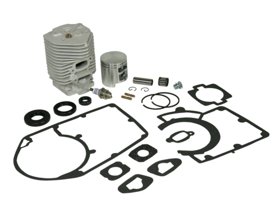 SÄGENSPEZI Juego de cilindros adecuado para Stihl 050 AV 051 AV 52 mm juego de juntas, cilindro de bujía