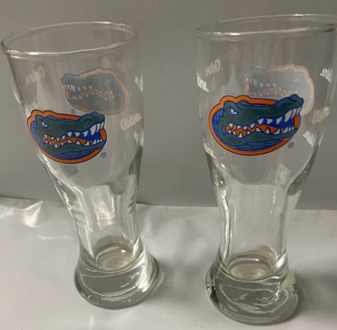 Florida Gators NCAA Clear and Etched Design Tall  Shot Glass ( set of two ) Cover