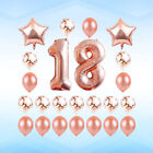 24 Pcs Party Balloons Birthday Supplies Colorful Rose Gold Number Ballons Clear