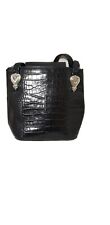 vintage brighton purse shoulder bag black leather silver hardware good condition