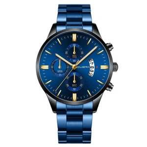 Men's Watch Relojes De Hombre Stainless Steel Quartz Luminous Classic Watches - Imagen 1 de 18