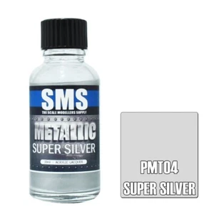 Pintura modelo plástico SMS laca acrílica metálica serie PMT04 súper plateada 30 ml - Imagen 1 de 5