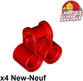 Lego Technic 4x Axis Axle Connector Perpendicular Double Red/Red 32291 NEW