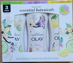 Olay Essential Botanicals Body Wash, 23,6 fl oz Confezione da 3 Tre sensi. - Foto 1 di 1