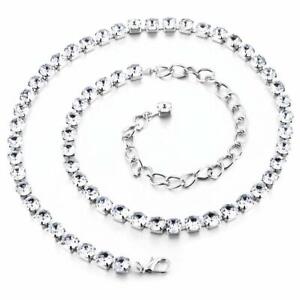 Diamante Diamond Ladies Waist Chain Charm Belt Silver Women's Dress Fashion 8mm