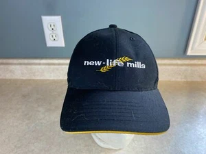 Nueva gorra de béisbol Life Mills Parrish & Heimbecker negra gancho y bucle mezcla de algodón  - Imagen 1 de 6