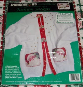 Dimensions Christmas SWEATSHIRT JACKET Bügelset "JOLLY SANTA" 80045 - Neu in OVP! - Bild 1 von 4