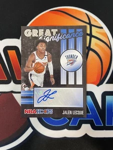 2020-21 NBA Hoops Jalen Lecque Great Significance Auto #GS-JLQ Thunder - Picture 1 of 2