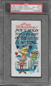1961 O-PEE-CHEE GIANT FUNNY VALENTINES #32 DON'T WORRY YOU'LL BE OUT... PSA 8.5 - Picture 1 of 2