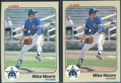 1983 Fleer Mike Moore RC #482 Seattle Mariners - PAIR - Image 1 of 2