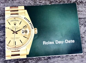 Folleto ROLEX DAY-DATE Vintage Años 70 18038 18046 Español Español Oro Acero FABRICANTE DE EQUIPOS ORIGINALES/ - Imagen 1 de 9