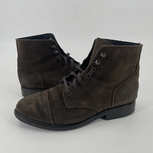 Thursday Mens Size US 7 Dark Brown Suede Leather Lace Up Arizona Captain Boots - Picture 1 of 15