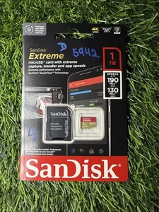 SanDisk 1TB Extreme microSDXC UHS-I Memory Card with SD Adapter - 190MB/s - Picture 1 of 3