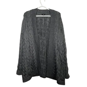 Talbots cable knit heavy wool blend open front cardigan womens 2X capsule preppy - Picture 1 of 7