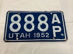 Placa de matrícula UTAH 1952 #888AP - Imagen 1 de 4