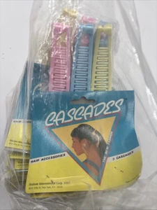 NOS 80s CASCADES 6” Banana Hair Clips Pastel 12 Packs 36 Total Vintage 80s Retro - Picture 1 of 5