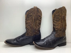 BOTAS NEGRAS NIÑOS JÓVENES HOMBRE ARIAT 4 LR VAQUERO ESTAMPADO ALIG PUNTERA CUADRADA TALLA 6 M - Imagen 1 de 10