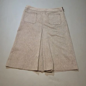 Women’s J Crew Brown Midi A Line Skirt Front Pockets Size 6 Preppy Career - Picture 1 of 10