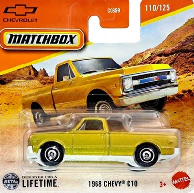 1968 Chevy C10 American Car Model Toy Gold Diecast 1:60-1:64 Scale Matchbox - Image 1 of 3
