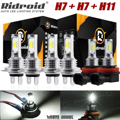 For Audi A3 A4 A5 A6 Q5 2009-2014 6000K LED Headlight High/Low Bulbs + Fog Light - Image 1 of 4