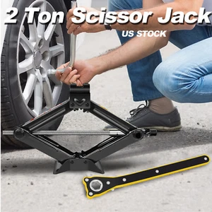 2 Ton Scissor Wind Up Jack for Car Van with Crank Speed Wrench Scissor Jack Kit - Bild 1 von 17