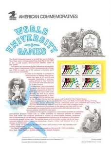 #410 29c World University Games #2748 USPS Commemorative Stamp Panel - Imagen 1 de 1