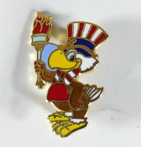 1984 Los Angeles Olympics Torch Pin Brooch Sam The Eagle Enameled LE Collectors - Picture 1 of 2