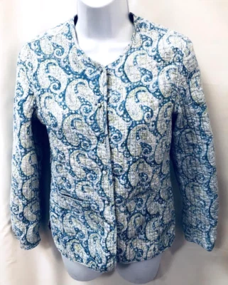 ANOKHI винтажный Индии пейсли синий 100% хлопок пейсли блок печати куртка размер 6 - Изображение 1 из 4