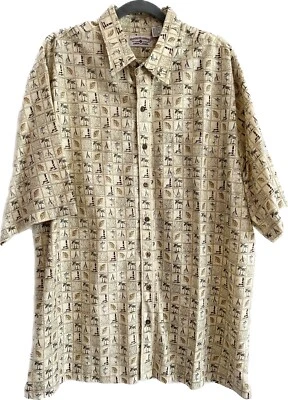 Boca Classics Shirt Men's Size XL Sailfish Lighthouse Sailboat Palm Print - Image 1 of 4