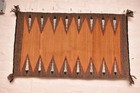 ATQ Navajo Rug Native American Indian 35x20 Pictorial Feathers Textile Weaving