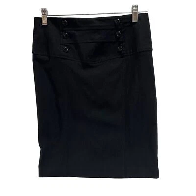 BCX Juniors Stretch Skirt Black Button Accents Size 13 - Image 1 of 4