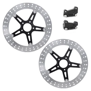 Floating 13" Big Front Brake Rotors Brackets for Harley Road King FLHR 2008-2013 - Bild 1 von 10