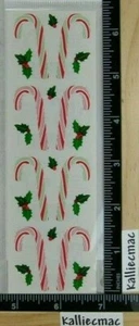 Mrs Grossman CANDY CANES Stickers WITH HOLLY - Picture 1 of 1
