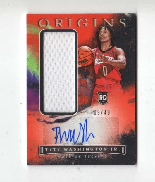 2022-23 Panini Origins ... TyTy Washington Jr. Auto Jersey RC #9/49 ... Rockets - Image 1 of 1