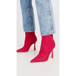 New Sam Edelman Ella Pointed Toe Dress Bootie in Magenta Suede Women's Size 7.5 - Picture 1 of 8
