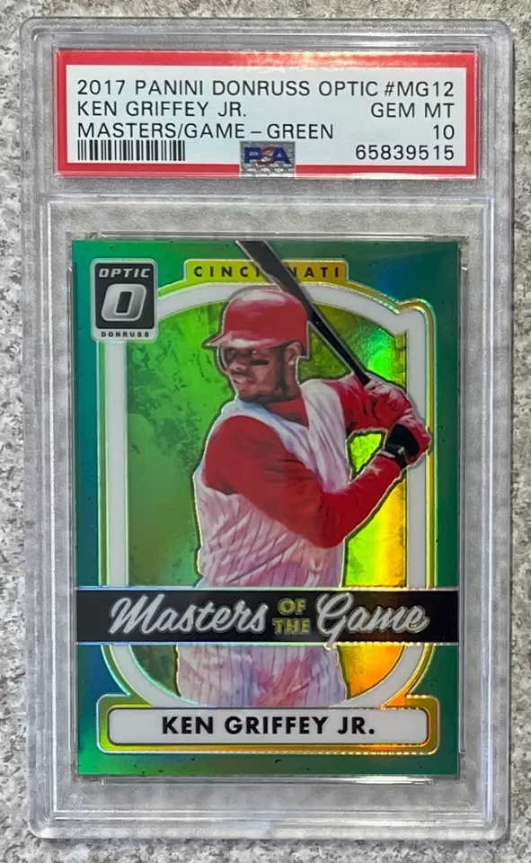 2017 DONRUSS OPTIC KEN GRIFFEY JR MASTERS/GAME GREEN~#ed 5/5~PSA GEM 10-POP 2!!! - Image 1 of 4