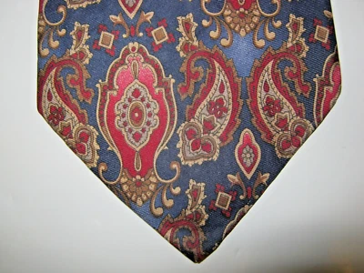 Irvine Park SILK Tie Necktie 57 x 3.75 blue red gray 14892 - Image 1 of 4
