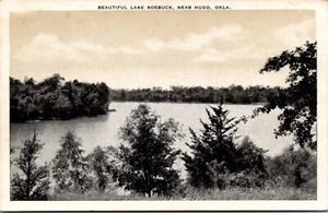 Vintage Postcard Scenic Roebuck Lake Near Hugo Oklahoma's Largest Natural Lake - Picture 1 of 2